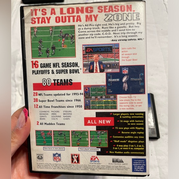 Madden NFL 94 Sega video game - Picture 2 of 3